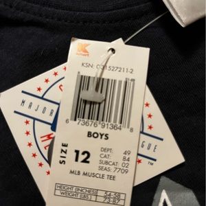 Yankee boys MLB muscle tank size 12 navy